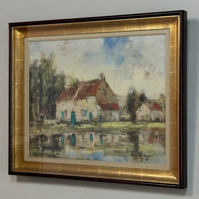 Mid 20th Century Framed Oil Painting on Canvas by Edmond De Meulenaire (1884–1963) For Sale - Image 5 of 15
