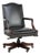 English Style Black Cowhide and Wooden Chesterfield Swivel Office Chair For Sale
