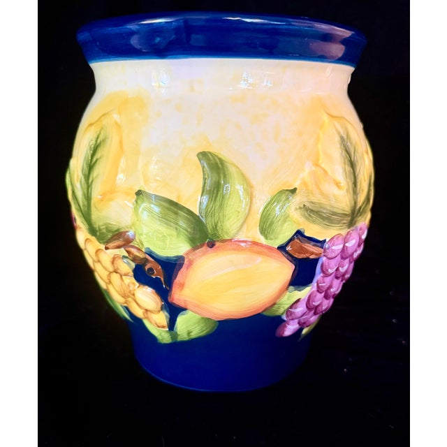 Yellow Nonni’s Hand-Painted Biscotti Jar For Sale - Image 8 of 11