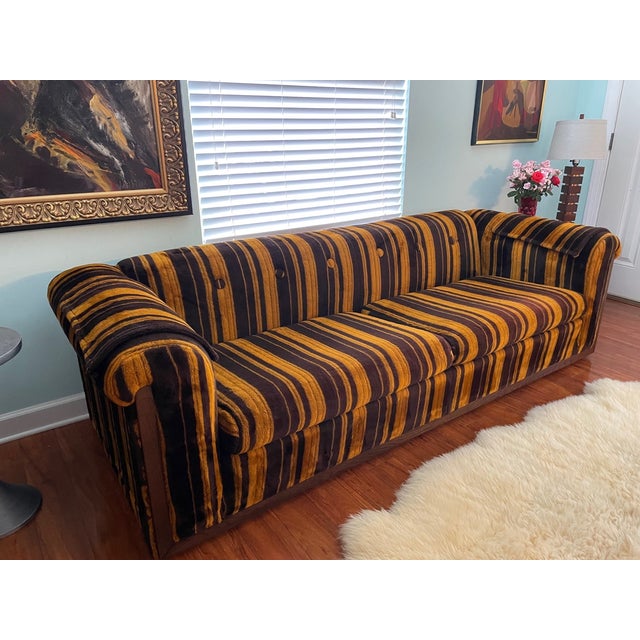 Vintage Sofa With Wood Trim Baci Living Room