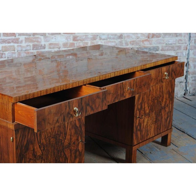 Art Deco Writing Desk in Mahogany and Walnut, 1920s For Sale - Image 11 of 18
