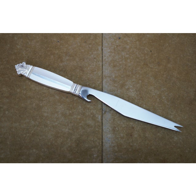 Early 20th Century Danish Georg Jensen Acanthus Dronning Sterling Silver Cake & Cheese Knives For Sale - Image 9 of 12