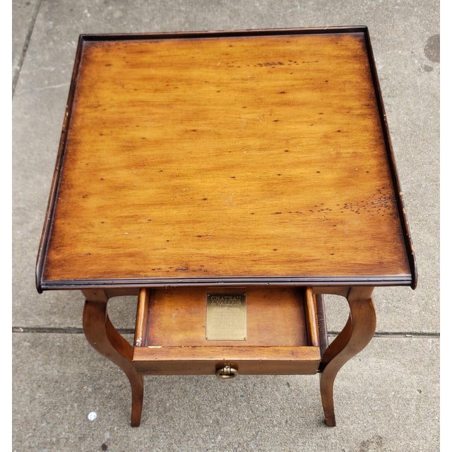 Tan Theodore Alexander Chateaux Du Vallois Yew Wood Tier Side Table For Sale - Image 8 of 10