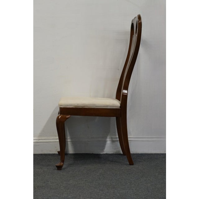 1990s Drexel Heritage Solid Cherry Traditional Queen Anne Style Dining Side Chair 123-811 For Sale - Image 5 of 12