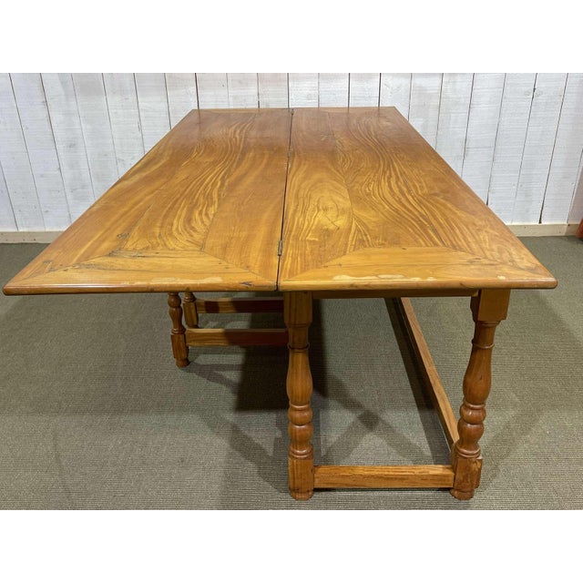 Large Blond Mahogany Folding Console, India, 1980s For Sale - Image 4 of 14