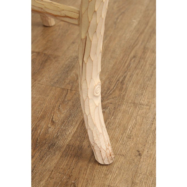 Stone Late 20th Century Faux Bois Carved Wood & Marble Top Round Accent Table For Sale - Image 7 of 18