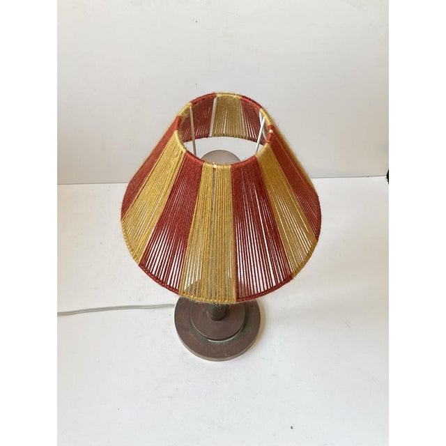 1940s Art Deco Swedish Table Lamp with Wool String Shade, 1940s For Sale - Image 5 of 10