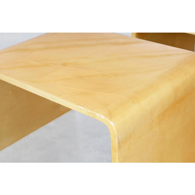1970s Vintage Italian Modern Goatskin Waterfall Nesting Tables by Aldo Tura, 1970s For Sale - Image 5 of 12