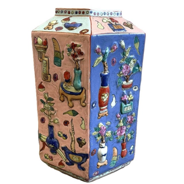 Chinese Early 20th Century Chinese Famille Rose Vase For Sale - Image 3 of 8