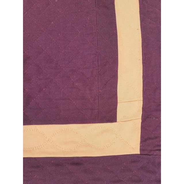 1930s Amish Wool Center Diamond in a Square Quilt For Sale - Image 4 of 8
