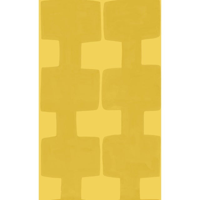 Modern Blocks Wallpaper by Paule Marrot in Goldenrod For Sale