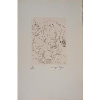 Meyer Lazar, Overwhelming Love, Nude, 1974, Original Signed Etching For Sale