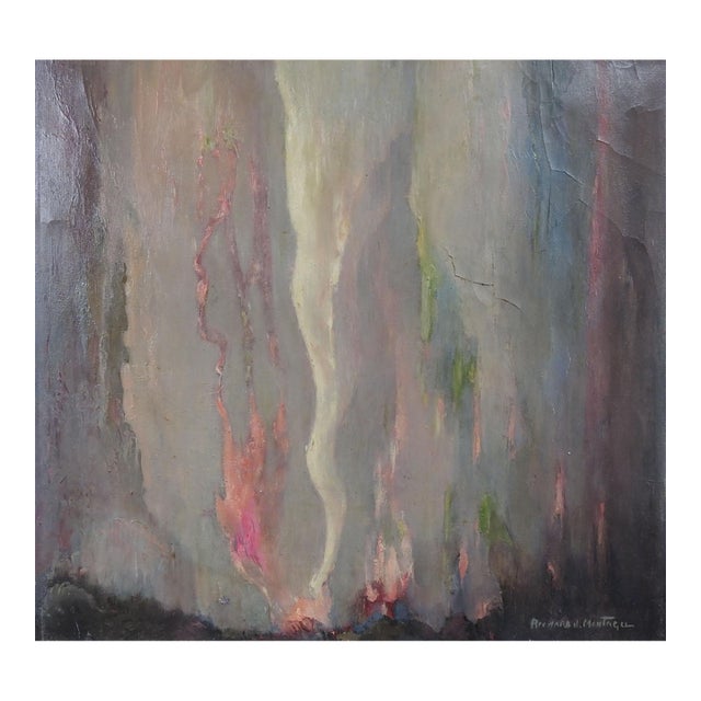 Abstract Pink & Gray Painting For Sale