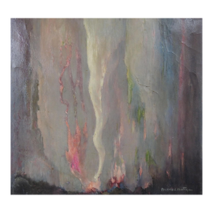 Abstract Pink & Gray Painting