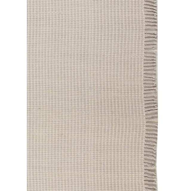 Textile Contemporary Flat-Weave Wool Rug in Solid Beige and Gray by Doris Leslie Blau For Sale - Image 7 of 8