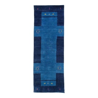 Pasargad DC Navy Blue Hand Knotted Gabbeh Runner For Sale