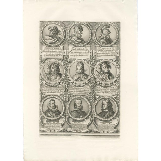 Chronological Portraits of the Kings of Spain, Rome, 1700, Engravings, Set of 11 For Sale - Image 9 of 13