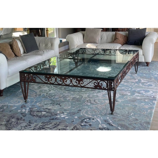 Large coffee table for a large living room. 5’x7’. Perfect condition. Purchased at an estate sale 20 years ago.