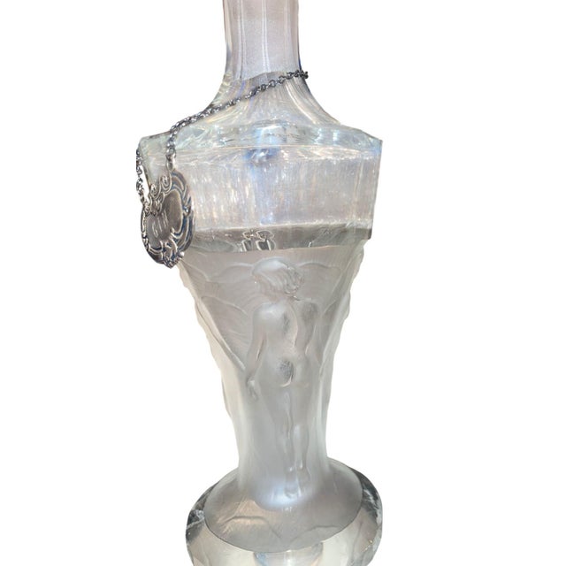 Glass Pair of Hoffmann Art Deco Crystal Nude Figural and Grape Decanters, 1920's. For Sale - Image 7 of 11