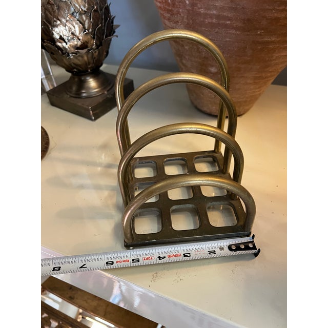 1970s Vintage Brass Desk Organizer For Sale - Image 5 of 7
