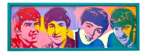 Andy Warhol Vintage 1980 First Edition Lithograph Print " the Beatles " Framed Pop Art Poster