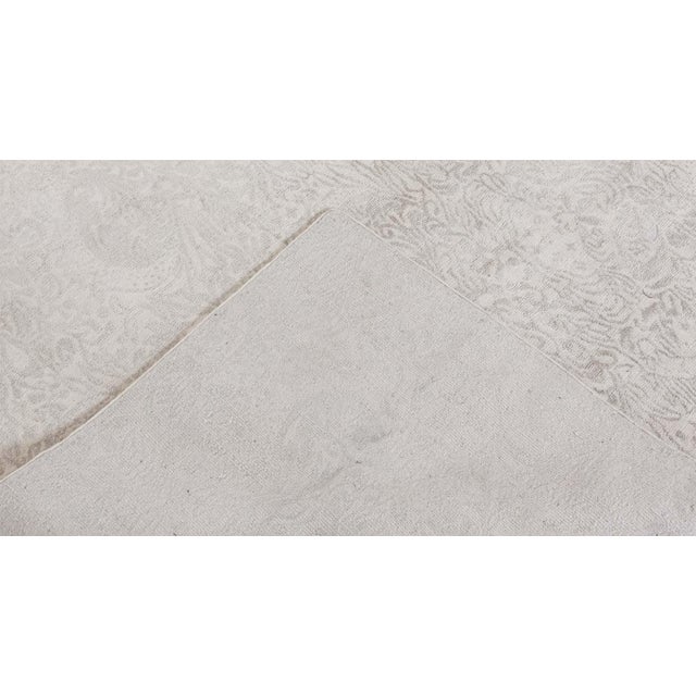 Contemporary Damask Gray With Taupe Silk Rug "Fernlight" by Doris Leslie Blau For Sale - Image 4 of 8