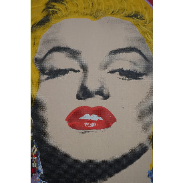 Traditional Steve Kaufman Marilyn Monroe Pop Style Oil Painting on Canvas For Sale - Image 3 of 9