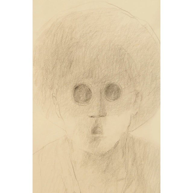 1970s Original Figure Graphite Drawing, Signed For Sale - Image 5 of 13