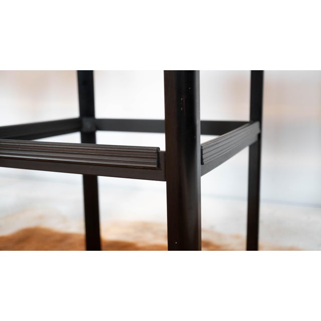 1980s Mid-Century Matteo Grassi Black Saddle Leather Sistina Bar Stools - Set of 4 For Sale - Image 9 of 14
