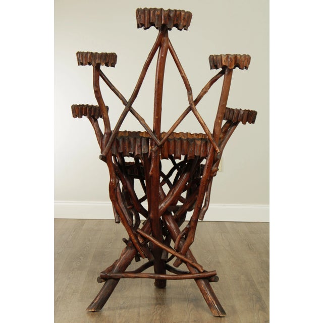 Hickory Furniture Antique 19th Century 7 Arm Hickory Twig Plant Stand For Sale - Image 4 of 13