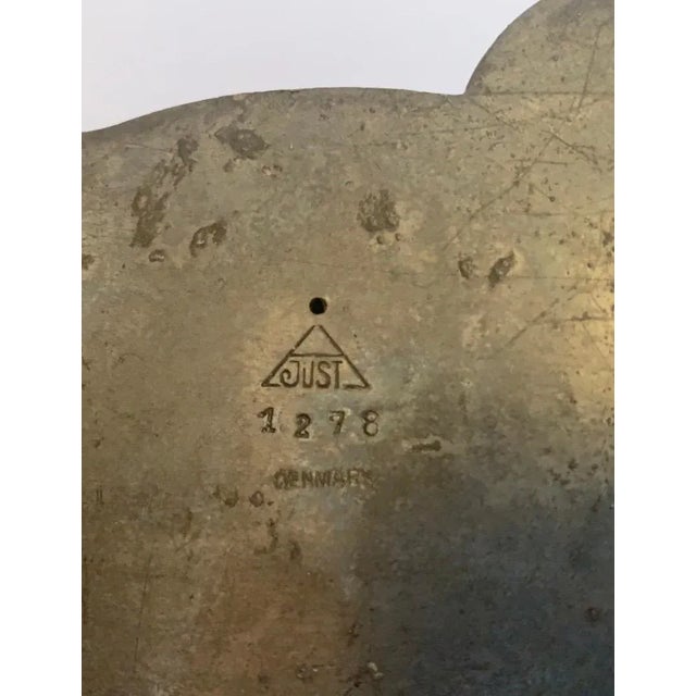 Forest Green Just Andersen 1930s Danish Pewter Elaphant Book End For Sale - Image 8 of 13