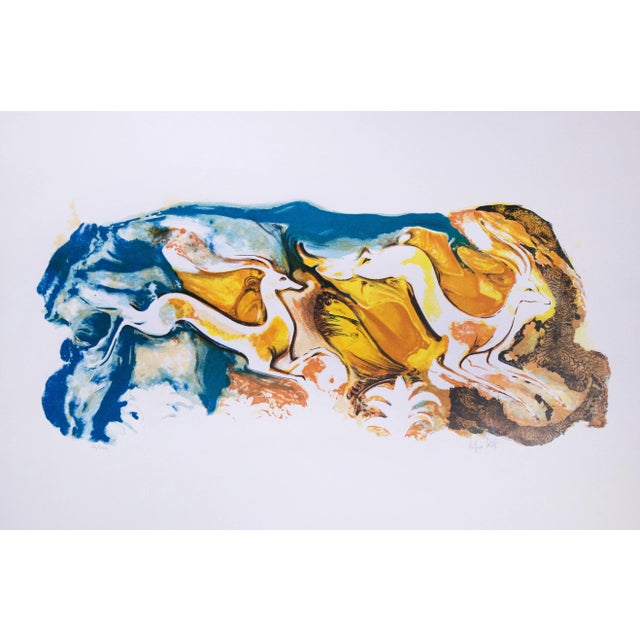 Orfeo Vitali, Deers, Original Lithograph, 1970 For Sale