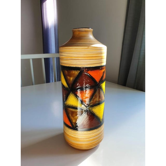 Mid-Century Black, Blue, Orange and Yellow Vetrata Vases and Bowls by Aldo Londi for Bitossi, Italy, Set of 16 For Sale - Image 10 of 18