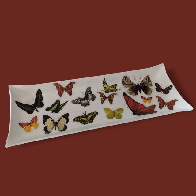 Vintage Decoupage Butterfly Catchall Dish Tray For Sale - Image 10 of 16