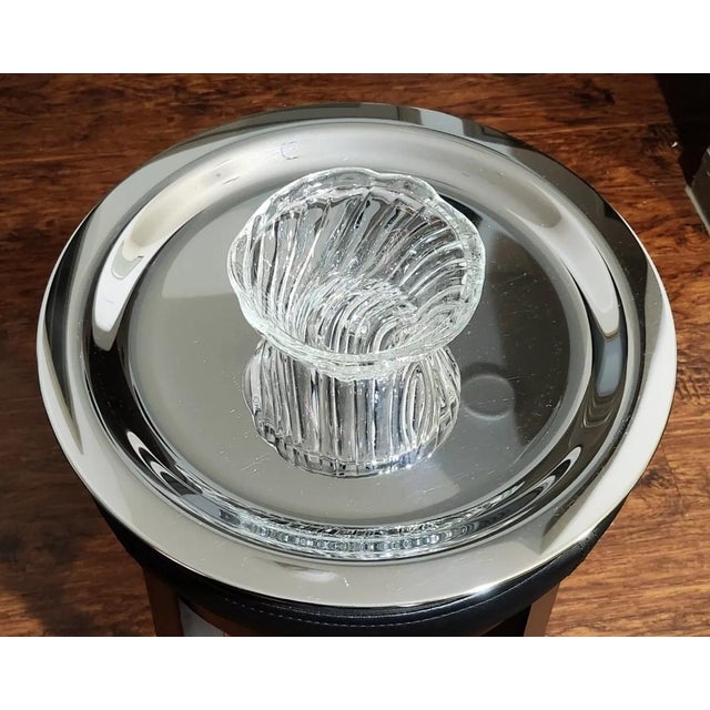 Modern 1960s Kromex Polished Lazy Susan With Glass Trays and Bowl For Sale - Image 3 of 5