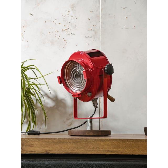 French Red Theater Spotlight Desk Lamp from A.E. Cremer, Paris, 1950s For Sale - Image 13 of 13