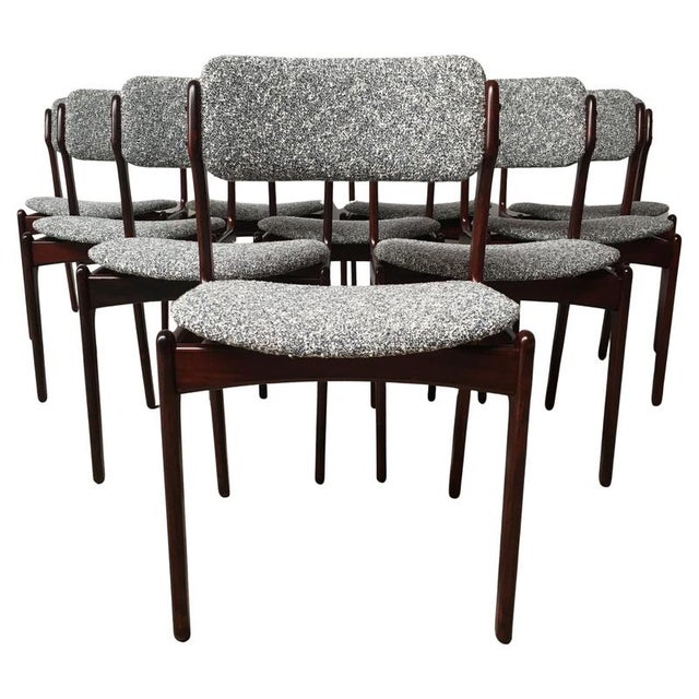 Rosewood Dining Chairs by Erik Buch for Oddense Maskinsnedkeri / O. D. Møbler, 1960s, Set of 10 For Sale - Image 11 of 11