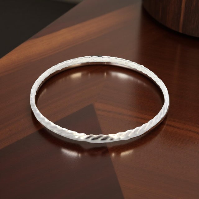 Silver Late 20th Century Tiffany & Co Single Bangle Bracelet Sterling Silver Estate For Sale - Image 8 of 15