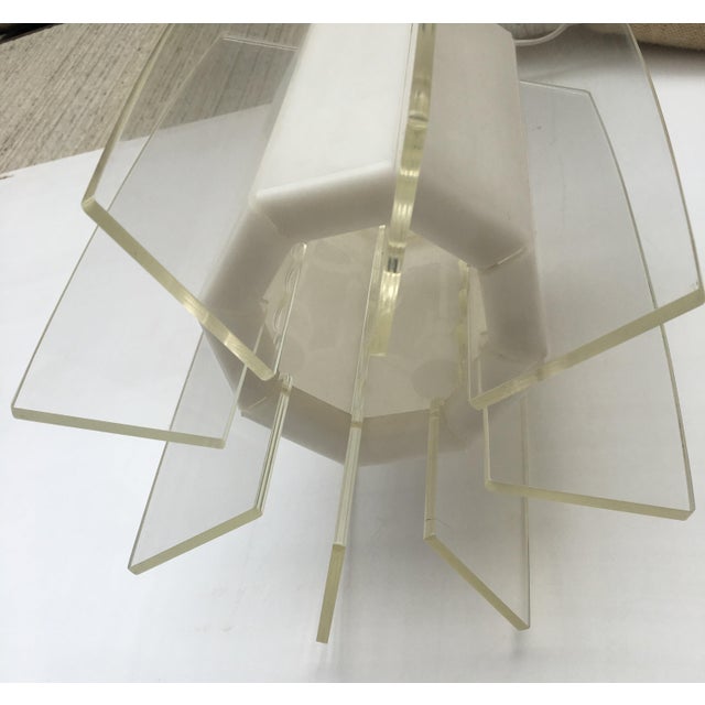Mid 20th Century Mid-Century Modern Space Age Era White and Transparent Pendant Lamp For Sale - Image 5 of 13