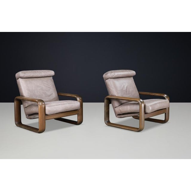 Hombre Leather Lounge Chairs by Burkhard Vogtherr for Rosenthal, Germany, 1970, Set of 2 For Sale - Image 12 of 17