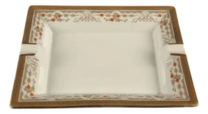 Porcelain Ashtray with Gold-Plated Flowers from Limoges, France, 1970s