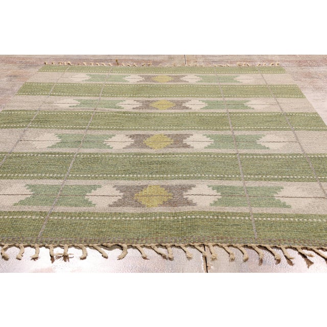 Ingegerd Silow Swedish Rollakan Rug, 04'07 X 06'08 For Sale - Image 9 of 10