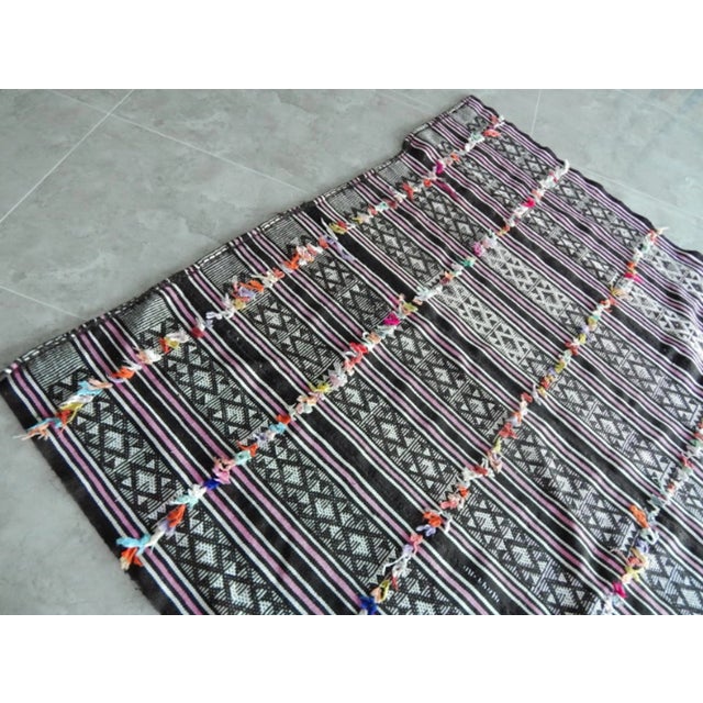 Vintage Primitive Rug Hand Woven Cotton Anatolian Kilim Rug - 5′8″ × 7′8″ For Sale - Image 4 of 10