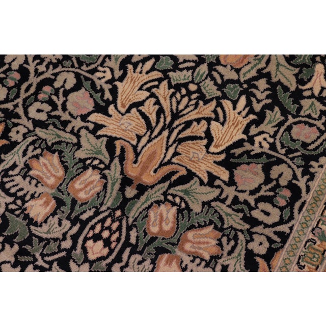 Art Nouveau 1990's Pak-Persian Black/Gold Wool Rug - 8'1'' X 9'9'' For Sale In New York - Image 6 of 9