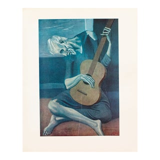1952 After Pablo Picasso "The Old Guitarist", Period Full-Color Print For Sale