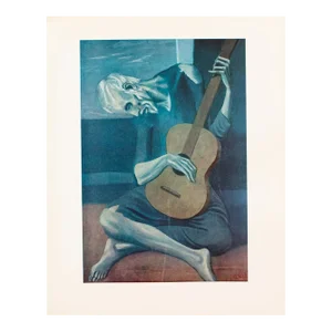 1952 After Pablo Picasso "The Old Guitarist", Period Full-Color Print
