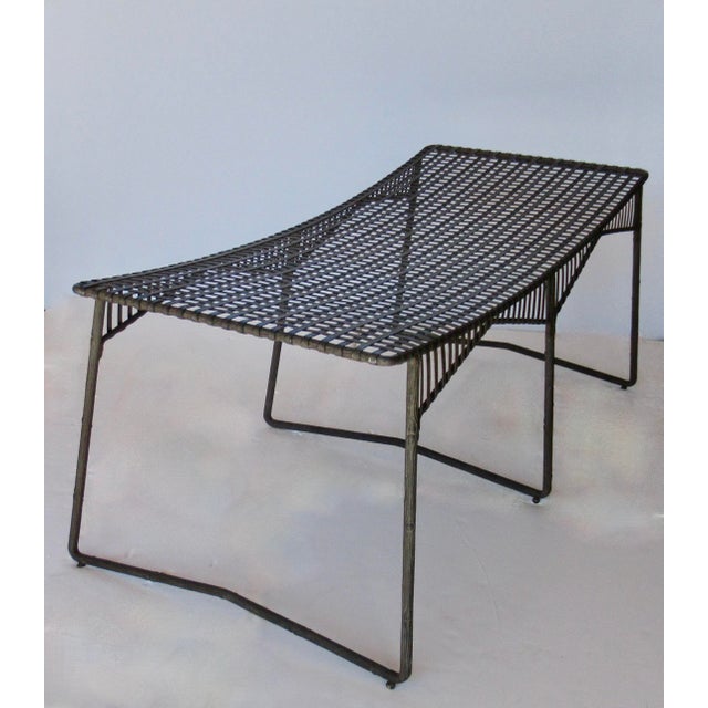Metal Vintage C.1996-2000 Gregorius Pineo Hand-Forged Twig Iron, Faux Bois Lattice-Strapped "Tuilerie Bench" For Sale - Image 7 of 18