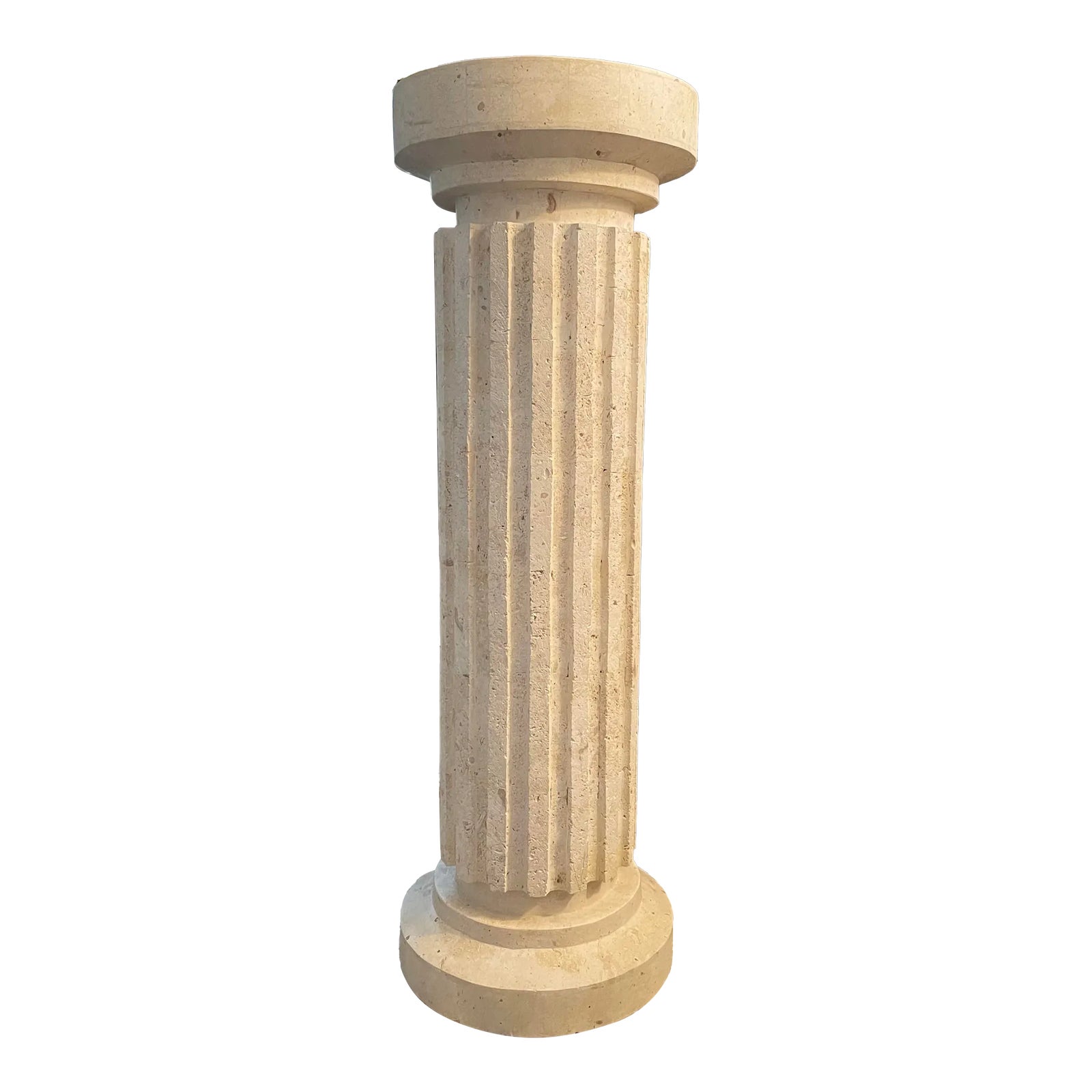 Postmodern Tessellated Neoclassical Fluted Column Pedestal | Chairish