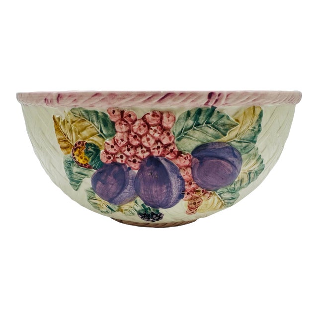 Palm Beach Style Basket Weave Bowl For Sale