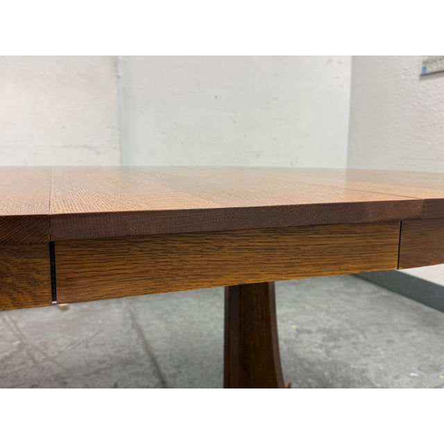 Stickley Furniture Pedestal Extension Dining Table, 46 Inches For Sale - Image 9 of 12